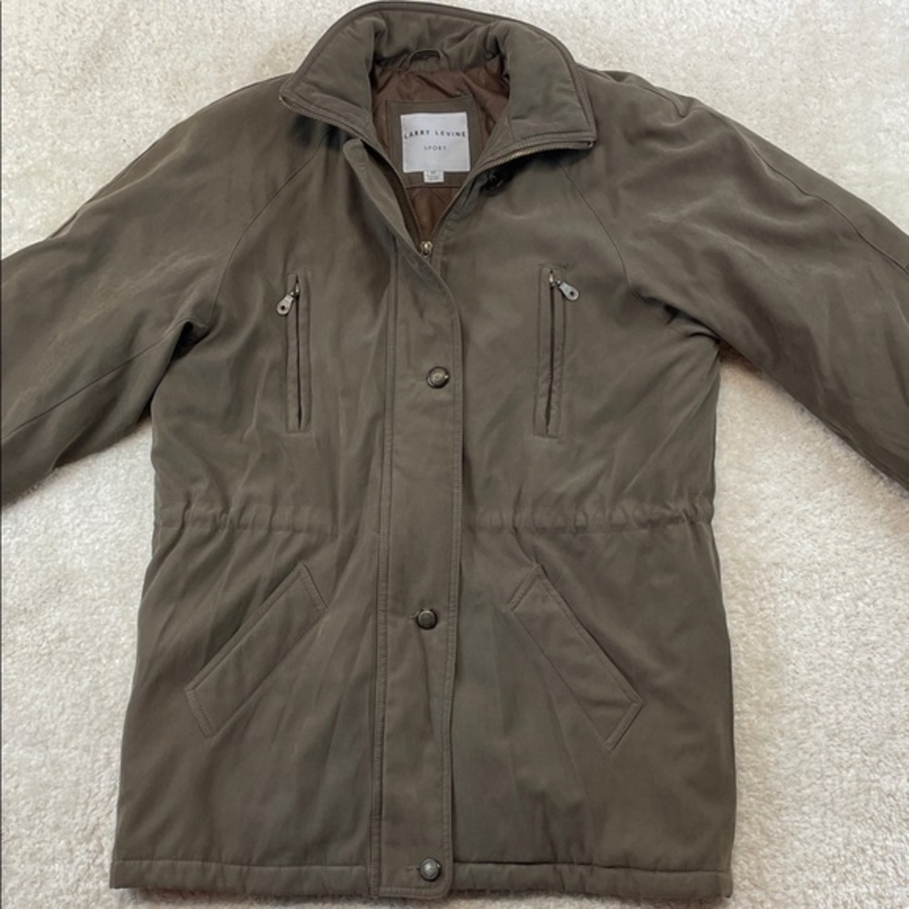 Larry Levine Sport Women’s XS Brown Insulated Winter Coat Zip Snap Jacket